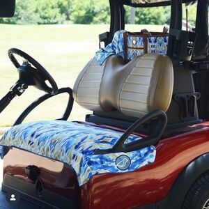 Ikat Blue Golf Cart Cover